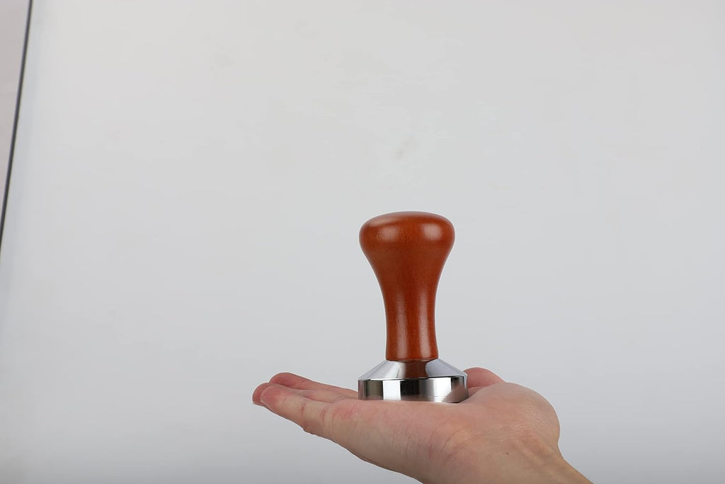 51mm Espresso Tamper-Premium Barista Coffee Tamper Coffee Tamper Classic Series Stainless Steel Espresso Tamper Coffee Press Tool Tamper Espresso Handle, 90x51mm, Solid wood, Stainless steel