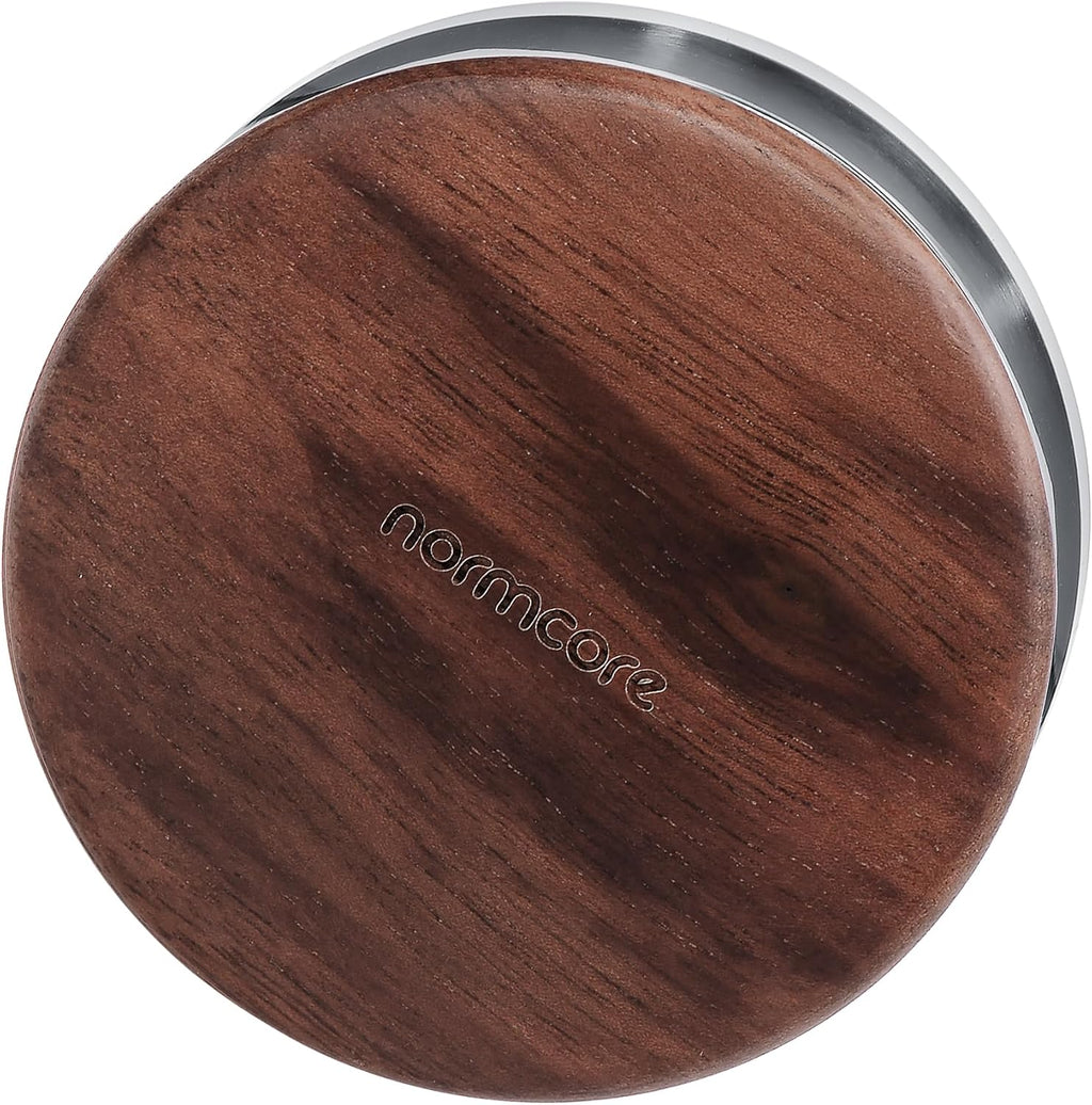 Normcore 53.3mm Coffee Distributor Tool, Heavy Duty Coffee Levelling Tool With Genuine American Walnut Wood, Adjustable Depth Coffee Leveler Fits 54mm Breville Sage Machines