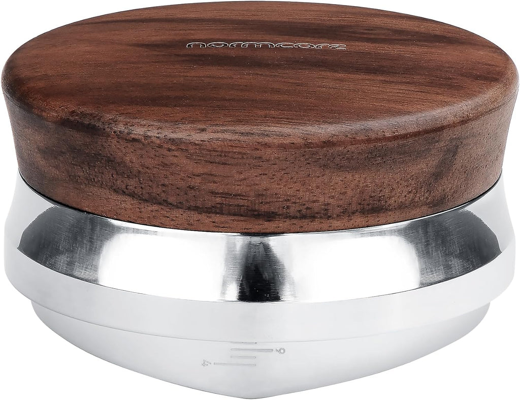 Normcore 53.3mm Coffee Distributor Tool, Heavy Duty Coffee Levelling Tool With Genuine American Walnut Wood, Adjustable Depth Coffee Leveler Fits 54mm Breville Sage Machines