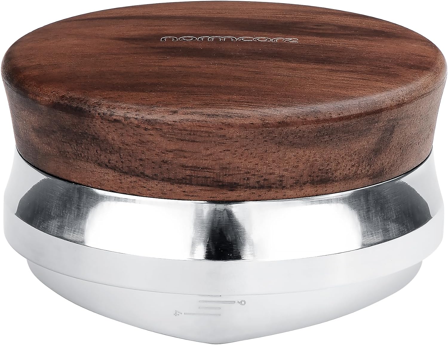 Normcore 53.3mm Coffee Distributor Tool, Heavy Duty Coffee Levelling Tool With Genuine American Walnut Wood, Adjustable Depth Coffee Leveler Fits 54mm Breville Sage Machines