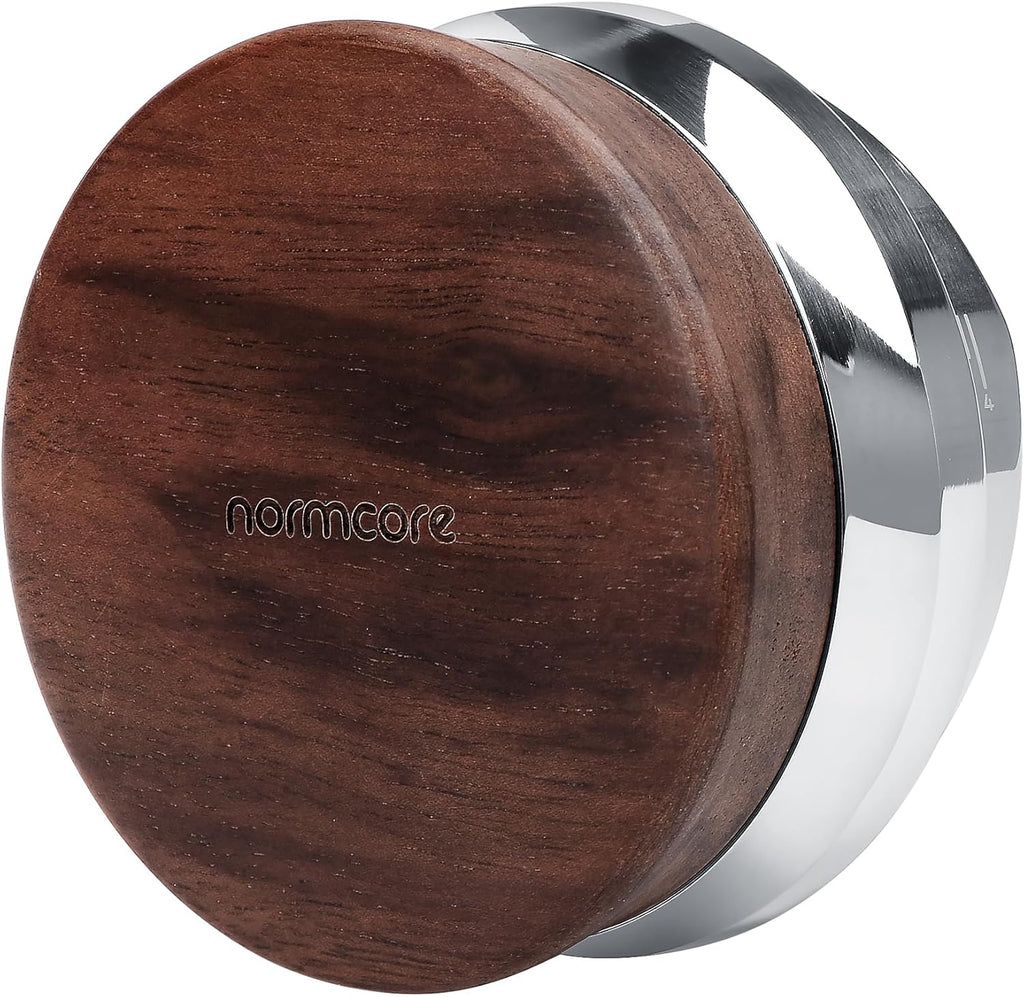 Normcore 53.3mm Coffee Distributor Tool, Heavy Duty Coffee Levelling Tool With Genuine American Walnut Wood, Adjustable Depth Coffee Leveler Fits 54mm Breville Sage Machines